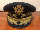 WWII US GENERAL OFFICER VISOR HAT CAP BY LUXENBERG EAGLE ALSO MADE IN ENGLAND