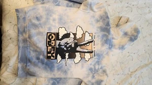 Obey Tie-Dye Hoodie Sz S blue & white Clouds GIVE PEACE A CHANCE - Picture 1 of 3