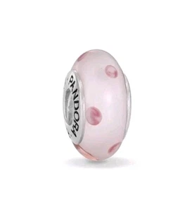 Pandora Rosa Polka Dots Murano Glas Bead Charm S925ALE Retired - Bild 1 von 5
