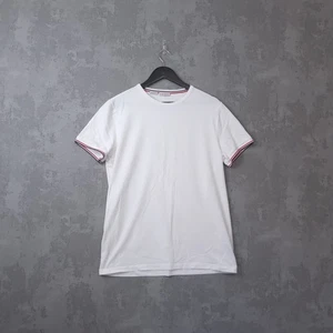 Moncler Rundhals T-Shirt weiß Herren XL Slim Fit Patch Logo Badge * makellos - Bild 1 von 12