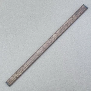 Righello vintage Stanley n. 34 legno legno 24” con estremità ottone strumento legge da destra a sinistra - Foto 1 di 10