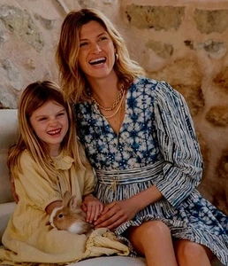 Anthropologie Behati Not So Serious Mini Dress Blue Motif (XL) - Picture 1 of 13