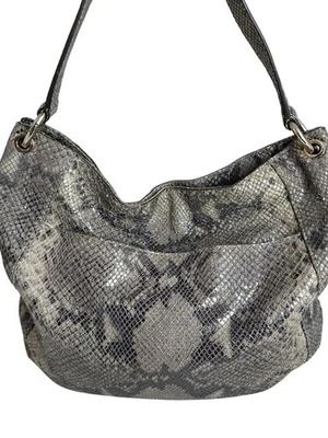 Michael Kors Snakeskin Pattern Shoulder Bag With Gold Accents - Image 1 of 4
