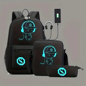 MINISO Waterproof Multi Music Backpack with USB Charging for Teens - Picture 1 of 7
