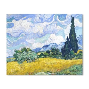 Van Gogh Canvas Wall Art: Wheat Field with Cypresses Oil Painting Picture Reprod - Picture 1 of 6