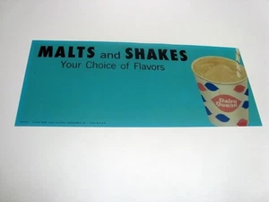 um 1959 Dairy Queen, DQ Leuchtschildeinsatz, MALTS AND SHAKES, Langversion - Bild 1 von 3