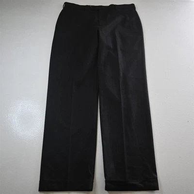 Brooks Brothers 34x32 Gray 100% Wool Flannel 1818 Madison Cuffed Mens Pants - Image 1 of 4