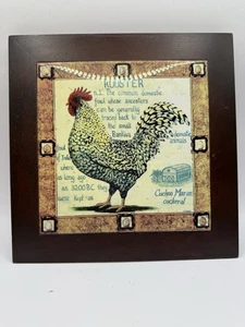 Kitchen Chicken Ceramic Wood Hanging Hot Plate - Picture 1 of 4