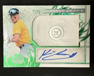 2024 LEAF TRINITY KONNOR GRIFFIN RC RPA PATCH BUTTON AUTO #/25 CLEAN RARE - Picture 1 of 3