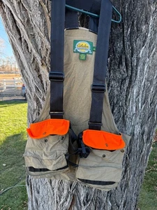 CABELA'S shooting strap VEST Upland Bird Hunting Game Bag Tan Orange L - Picture 1 of 10