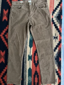 J Crew 770 Pants Mens 33x32 Brown Corduroy Straight Chino Preppy Office Casual - Picture 1 of 10