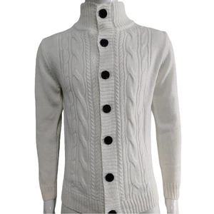 Men's Cardigan Vacation Club Polyester Fabric Regular Length Pure Color - Picture 1 of 17