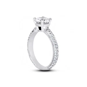1.32 Carat F-SI2 Round Cut Natural Certified Diamonds 18k Gold Engagement Ring - Picture 1 of 3
