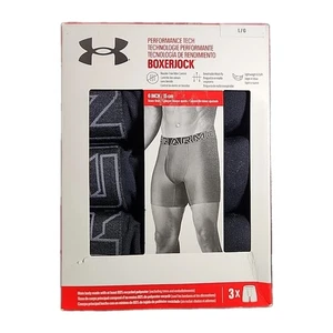 Under Armour Mens Boxerjock Performance Tech 6" Boxer Briefs, Size Large, 3 Pack - Picture 1 of 2