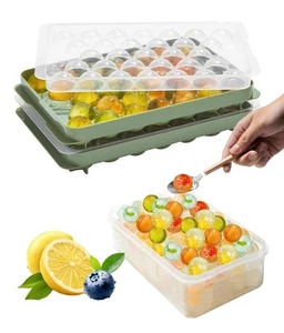 Ice Cube Tray with Lid and Bin,Ice Tray,62 Round Ice Trays for Freezer, BPA-F... - Bild 1 von 7