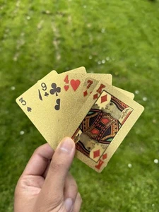 Waterproof Plastic Playing Cards Pack (Golden Finish) - Pack of 54 Cards - Picture 1 of 10