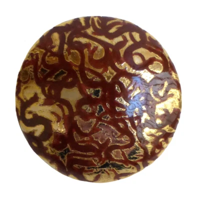 Button Antique - Enamel Painted - 26 MM - 19th C. Button - Image 1 of 4