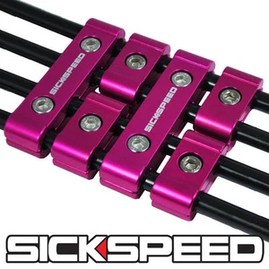 6PC PINK ENGINE SPARK PLUG WIRE SEPARATOR DIVIDER CLAMP KIT FOR 8MM 9MM 10MM - Picture 1 of 1
