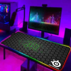 Mouse Pad Xxl Steelseries Laptop Mat Gaming Mousepad Backlit Keyboard Gamer New - Picture 1 of 49
