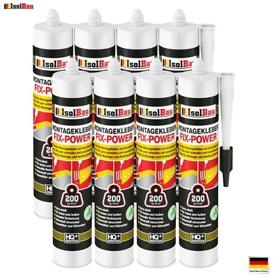 Montagekleber FIX-POWER Baukleber 8 x 300ml Styroporkleber weiß 200kg / 10cm - Bild 1 von 3