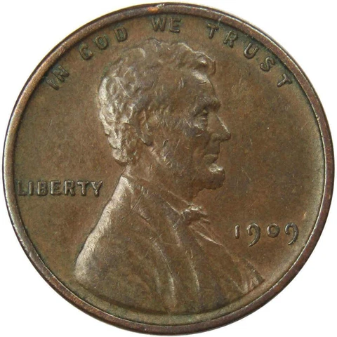 1909 VDB Lincoln Wheat Cent XF EF Extremely Fine Bronze Penny 1c Coin Cover