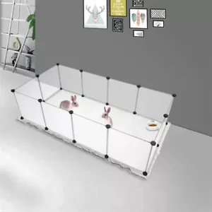 Portable Pet Playpen Plastic Fence Small Animals Puppy Kennel Crate With Hammer - Picture 1 of 9