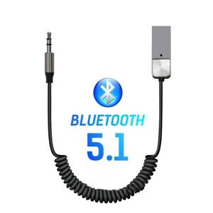 Wireless Bluetooth 5.1 Receiver Dongle Car AUX 3.5mm Adapter Cable