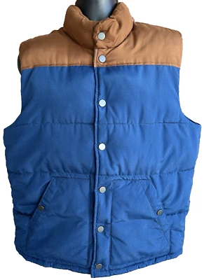 Vtg Old Navy Snap Button Puffer Rancher Trucker Vest Large - Image 1 of 4