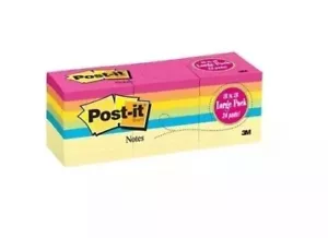 3m post it notes amarillo neon 2016-24lp 76mm x 76mm - Picture 1 of 16