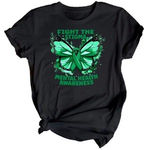 Camiseta para mujer Mariposa Concienciación sobre la salud mental Top Ansiedad Regalo emocional #MHA - Imagen 1 de 34