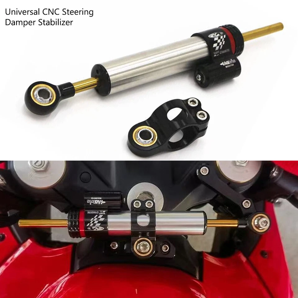 Universal CNC Steering Damper Stabilizer Carbon Linear Reversed Safety Control - Image 1 of 4