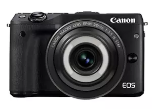 USED Canon EOS M3 EF-M28mm F3.5 IS STM micro lens kit Black FREESHIPPING - Picture 1 of 1