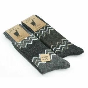 Alpaka Wolle Thermosocken für Herren Damen 2 Paar Wintersocken Größe 6-8 9-11 - Bild 1 von 6