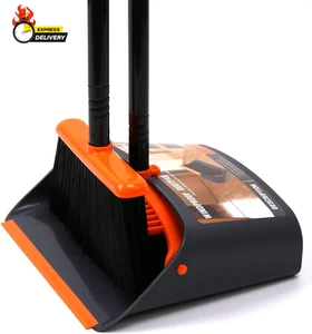 Broom and Dustpan Set with 52" Long Handle for Home Kitchen Room Office Lobby Fl - Picture 1 of 12