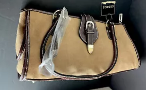 GEORGE Crosstown Schultertasche Handtasche Tasche Braun Wildleder/Leder - Bild 1 von 9