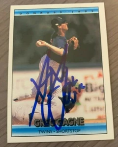 GREG GAGNE AUTOGRAPHED 1992 DONRUSS CARD W/COA MINNESOTA TWINS - Picture 1 of 1