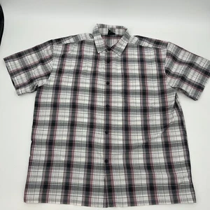Yago Mens 3XL Short Sleeve Casual Button Down Shirt Black Plaid-Big Tall - Picture 1 of 13