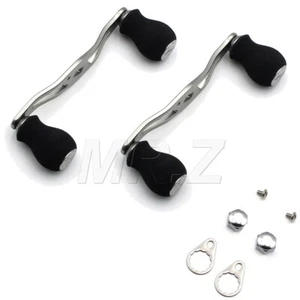 2 Sets 95mm Schwarz Baitcasting Angelrolle Griffe für Abu Daiwa Shimano KNB - Bild 1 von 11