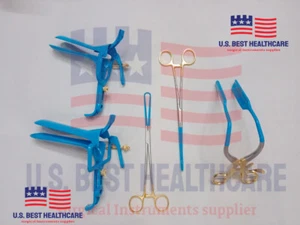 LETZ Coated (Blue) Gynecology Set Kit Electro Surgical OBGYN CE VB INstruments - Picture 1 of 5