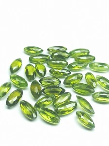 Peridot , Peridot Faceted Marquise 78.50 Carats in weight 6×12  mm in size - Picture 1 of 3