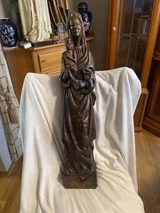 figura de madera maria con niño - Imagen 1 de 3