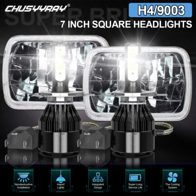 For 1982-1993 Chevy S10 Blazer GMC S15 7X6 Projector Halo LED Headlight bulbs - Image 1 of 4