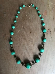 Original Vintage grüne Perlenkette 1930’s/1940’s - Bild 1 von 1