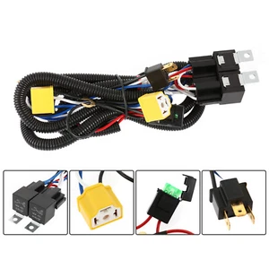 H4 LED Headlight Wiring Relay Harness Negative Switch Fused Kit For H6054 H5054 - Picture 1 of 12