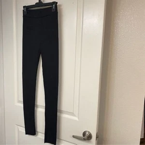 Leggings PREOWN JEGGOLOGY finto taschino cotone costina maglia L/XL Jet Black - Foto 1 di 15