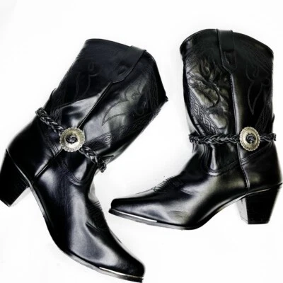 Oak Tree Farms | Botas occidentales de cuero negro Arroyo 11 NUEVAS Foto 1 de 4