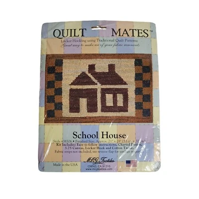 Quilt Mates Locker Hooking Canvas "School House" Traditional Quilt Pattern - Image 1 of 4