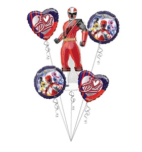 Paquete de 5 ramos de globos I Love Dad, Power Rangers Father - Imagen 1 de 1