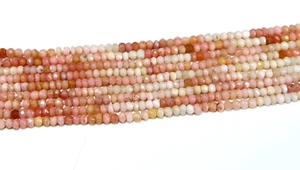 Pink Opal Faceted Roundel Shape Beads Natural Pink Opal Gemstone Beads 4mm13Inch - Picture 1 of 7
