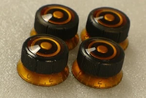 4 pieces Genuine Ibanez Artist Volume Tone Speed Knob For Les Paul Amber US Ship - Picture 1 of 4